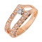 Designer Gallery Ring with Diamonds. Hypoallergenic Cadmium-free 585 (14K) Rose Gold