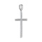 585 White Gold Ladie's Protestant Cross with 32 Pave Diamonds. View 2