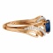 Sapphire and Diamond Ring with Artistic Flair. Hypoallergenic 585 Rose Gold, Rhodium Detailing. View 3
