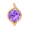 Slide Pendant with a 9mm Statement Amethyst. Hypoallergenic Cadmium-free 585 (14K) Rose Gold