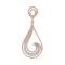 Treble Clef-inspired Beaded Pendant with Diamonds. Tested 585 (14K) Rose Gold, Rhodium Detailing