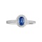 White gold sapphire ring. View 2.