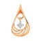 Dangle Diamond Openwork Teardrop Pendant. Certified 585 (14kt) Rose Gold, Rhodium Detailing