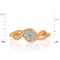 Ring Featuring 7 Diamonds. Hypoallergenic 585 Rose Gold, Rhodium Detailing. View 2