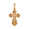 Guilloche Russian Orthodox Cross, 27mm High. Hypoallergenic Cadmium-free 585 (14K) Rose Gold