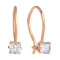Solitaire CZ Kids Earrings. Certified 585 (14kt) Rose Gold