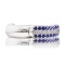 Sapphire and Diamond Striped Huggie Earrings in White Gold. View 2