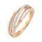 Diamond Multi-row Wavy Ring. Hypoallergenic Cadmium-free 585 (14K) Rose Gold