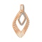 Diamond Pendant with Corrugated Rose Gold. Hypoallergenic Cadmium-free 585 (14K) Rose Gold. View 2
