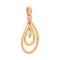 Hinged Tri-color Gold Drop Diamond Pendant - Angle 2