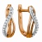 Diamond Curved Earrings with Style. Tested 585 (14K) Rose and White Gold