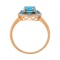 Designer Ring True Blues of 14Kt Rose Gold. Angle 4