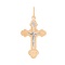 Lightweight Orthodox Cross with Diamond. 'Virgin Mary's Tear' Series, 585 Two-tone Gold