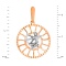 Sagittarius Zodiac Sunburst 585 Gold Pendant. November 23-December 21