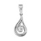 Diamond White Gold Pendant 'A Soprano Clef'. Tested 585 (14K) White Gold, Rhodium Finish
