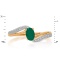 Ring Featuring Emerald and 16 Diamonds. Hypoallergenic 585 Rose Gold, Rhodium Detailing. View 2