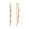 Threader Earrings with Hanging Garnets. Hypoallergenic 585 Rose Gold, Rhodium Detailing