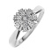 Illusion-set Diamond / Diamond-cut Ring. Certified 585 (14kt) White Gold