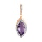 Marquise-shaped Amethyst Pendant. 'Empress' Series, 585 Rose Gold