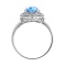 Sky blue topaz and diamond cocktail ring. View 3