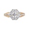 Art Deco Style natural diamond ring made of 14kt rose and white gold. View 3