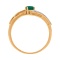 Ring Featuring Emerald and 16 Diamonds. Hypoallergenic 585 Rose Gold, Rhodium Detailing. View 4