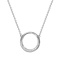 Diamond Circular Necklace. Certified 585 (14kt) White Gold, Rhodium Finish