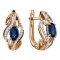 Sapphire and Diamond Earrings with Artistic Flair. Hypoallergenic Cadmium-free 585 (14K) Rose Gold