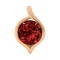 Slide Pendant with a 9mm Statement Garnet. Hypoallergenic Cadmium-free 585 (14K) Rose Gold