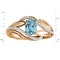 Blue Topaz and Diamond Ring with Artistic Flair. Hypoallergenic 585 Rose Gold, Rhodium Detailing. View 2