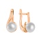 Pearl Leverback Earrings. Certified 585 (14kt) Rose Gold