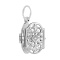 Diamond Locket 'The Holy Virgin Mary-Eleousa'. 925 Silver with Rhodium Plating. View 3