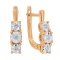 Earrings with 6 Stacked Illusion-set Diamonds. Tested 585 (14K) Rose and White Gold