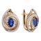 "Fantasy" Sapphire and Diamond Earrings. Hypoallergenic 585 Rose Gold, Rhodium Detailing