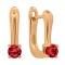 Small and Dainty Garnet Earrings for Children. Hypoallergenic Cadmium-free 585 (14K) Rose Gold