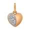 Pave Diamond Heart Pendant. Hypoallergenic 585 Rose Gold, Rhodium Detailing