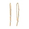 Rose Gold Threader Earrings with Hanging Diamonds. Hypoallergenic 585 Rose Gold, Rhodium Detailing