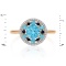Designer Ring True Blues of 14Kt Rose Gold. Angle 2