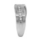 Wavy Wedding Band with Diamonds. Tested 585 (14K) White Gold, Rhodium Finish. View 4