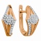 Ambitious Earrings in Rose Gold with 74 Diamonds. Hypoallergenic 585 Rose Gold, Rhodium Detailing