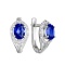 Cornflower-blue Sapphire Diamond Earrings. 'Royal Gem' series, 585 (14kt) White Gold