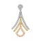 Tri-color Gold Hinged Pendant with Diamonds. Tested 585 (14K) Rose, Yellow and White Gold