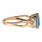 Neoclassical Ring with Blue Topaz and Diamonds in European 585 Rose Gold: Angle 3