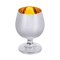 Matte and Shiny Silver 50ml Cognac/Brandy Snifter. Hypoallergenic 925 Silver, 999 Gold Plating