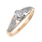 Diamond Epaulet Engagement Ring. Certified 585 (14kt) Rose and White Gold