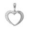 Affordable White Gold Diamond Heart Pendant. Tested 585 (14K) White Gold, Rhodium Finish