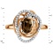 Smoky Quartz and Diamond Galaxy Ring in 585 Rose Gold - Angle 2