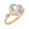 Art Deco-style Pearl and Diamond Ring. 585 (14kt) Rose and White Gold