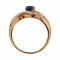 Sapphire and Diamond Ring with Artistic Flair. Hypoallergenic 585 Rose Gold, Rhodium Detailing. View 4