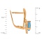 Earrings Featuring 2 Blue Topazes and 6 Diamonds. Hypoallergenic 585 Rose Gold, Rhodium Detailing. View 2